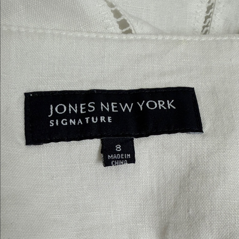 Jones New York 100% Linen Fully Lined A-Line Skirt Cream Size 8 - Picture 2 of 6